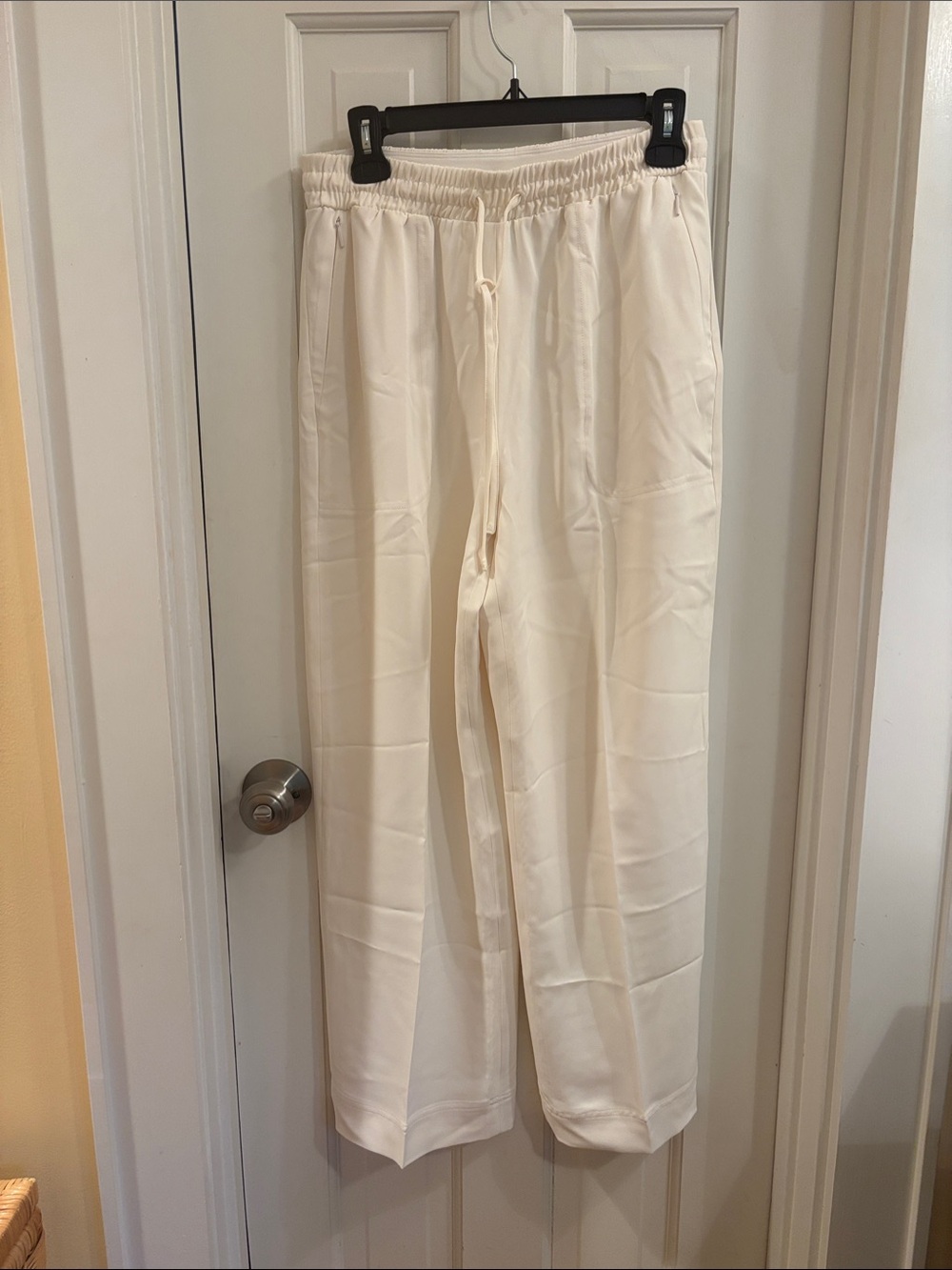 SPANX Wide-Leg Drawstring Pants in Cream